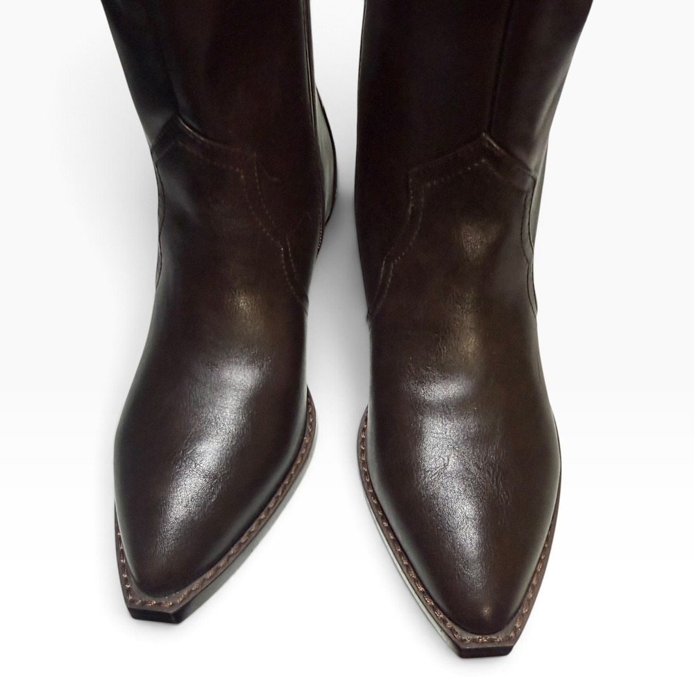 DV Dolce Vita Kit Tall Western Boots Dark Brown Pointed Toe Size 5 New